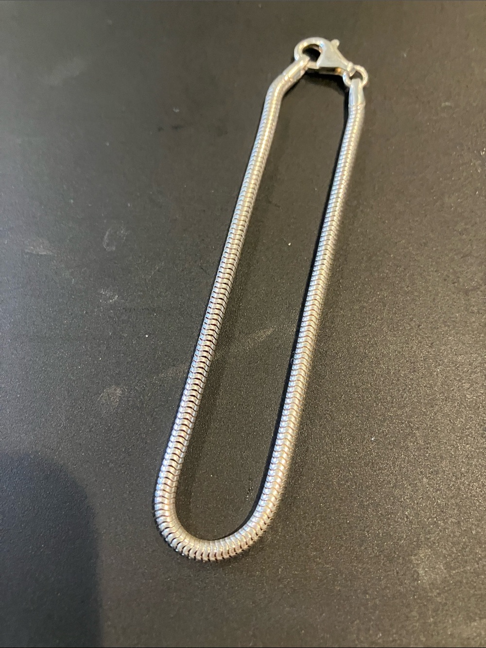 Sterling-Style Silver Snake Chain Bracelet 8 inches
